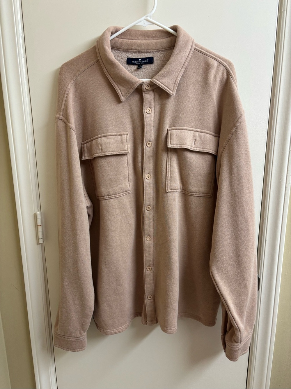 Simply Southern Outfitters Fleece Button Down Jacket Men’s L Tan
